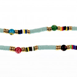 Polymeerklei Ketting Dames - Turquoise Halsketting - Verguld Stalen - Boho-Stijl Ketting