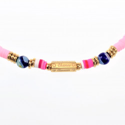 Polymeerklei Ketting Dames Roze Halsketting  Stalen Boho-Stijl
