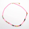 Polymeerklei Ketting Dames Roze Halsketting  Stalen Boho-Stijl