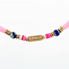 Polymeerklei Ketting Dames Roze Halsketting  Stalen Boho-Stijl