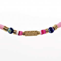Polymeerklei Ketting Dames Roze Halsketting  Stalen Boho-Stijl