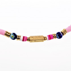 Polymeerklei Ketting Dames Roze Halsketting  Stalen Boho-Stijl
