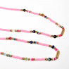 Polymeerklei Ketting Dames Roze Halsketting  Stalen Boho-Stijl