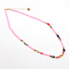Polymeerklei Ketting Dames Roze Halsketting  Stalen Boho-Stijl