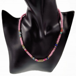 Polymeerklei Ketting Dames Roze Halsketting  Stalen Boho-Stijl