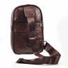 Crossbody Tas Dames Heren Bruin Leren Rechterhand Zijtas Vakantie Tasje