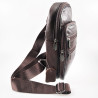 Crossbody Tas Dames Heren Donkerbruin Leren Rechterhand Zijtas Tasje