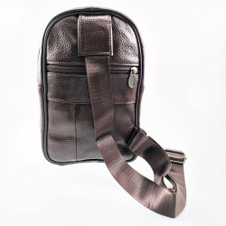 Crossbody Tas Dames Heren Donkerbruin Leren Rechterhand Zijtas Tasje