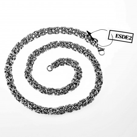60cm x 8mm Byzantijnse Ketting Heren - Roestvrij Stalen Zilver Kleur - Koningsketting
