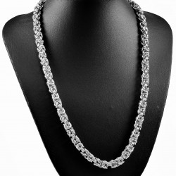 60cm x 8mm Byzantijnse Ketting Heren - Roestvrij Stalen Zilverkleur - Koningsketting