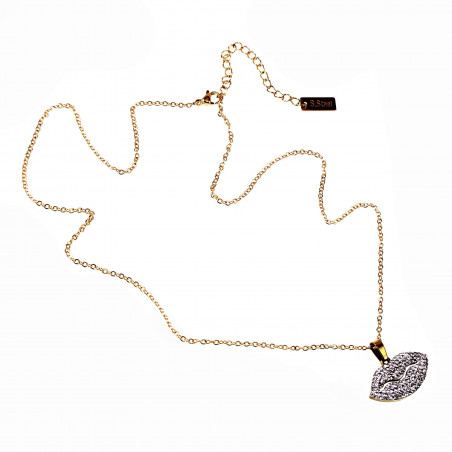 Lip Halsketting - Stalen Goud Kleur - Ketting met Hanger Dames