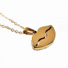 Sieraden Set - Lip Halsketting - Stalen Goudkleur - Ketting met Hanger Dames