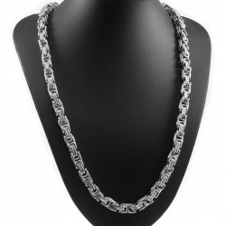 8mm Vierkante Koningsketting Heren - Stalen Zilverkleur - Schakelketting