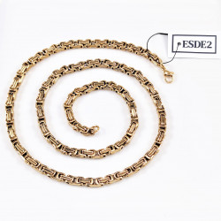 4,5/ 5mm Vierkante Koningsketting Heren - Stalen Schakelketting Goudkleur