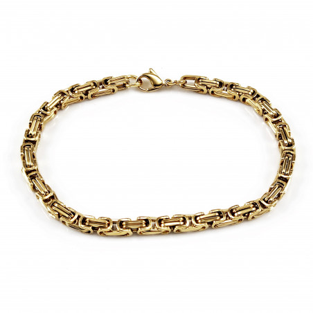 5mm Vierkante Koningsarmband Heren - Stalen Schakelarmband Goud Kleur