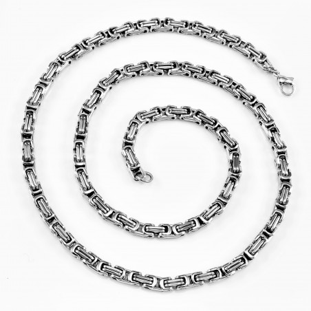 5mm Vierkant Koningsketting Heren Stalen Zilver Kleur Schakelketting