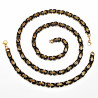 7mm Vierkant Koningsketting Heren - Stalen Zwarte PVD en Goudkleur - Schakelketting