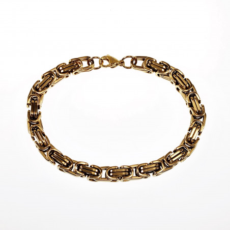 koningsarmband Heren Verguld Roestvrij Staal Vierkant Schakelketting