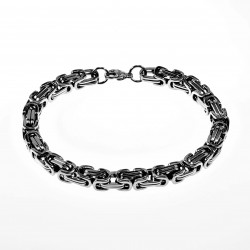 7mm Vierkant Koningsarmband Heren Stalen Zilver Kleur Schakelketting