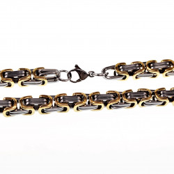7mm Vierkant Koningsketting Heren - Stalen Goudkleur-Zilverkleur - Schakelketting
