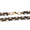 60cm x 5mm Vierkant Koningsketting Heren Stalen Zwarte PVD en Goud