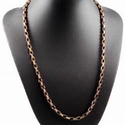 60cm x 5mm Vierkant Koningsketting Heren Stalen Zwarte PVD en Goud