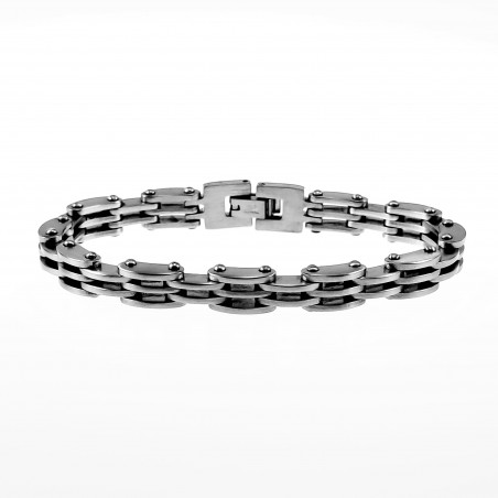 Armband Heren 316L Roestvrij Staal Mat Zilver Biker Schakelarmband