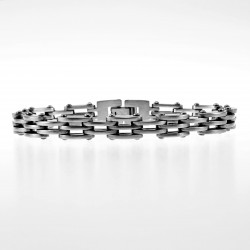 Armband Heren - Stalen Mat Zilverkleur - Biker armband -Schakelarmband - 316L Roestvrij Staal