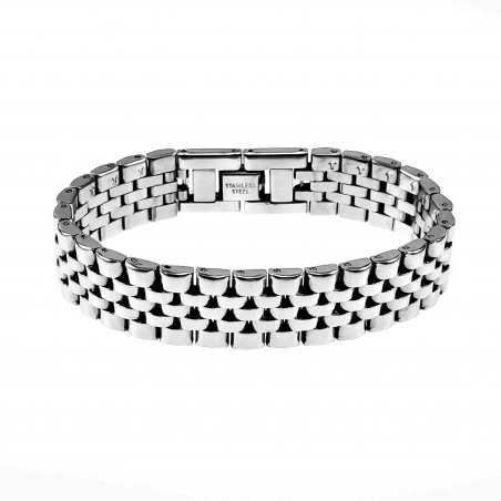 16mm Brede Armband Heren - Horlogbandschakel Ontwerp - Stalen Zilver Kleur - Schakelarmband