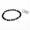 Natuursteen Kralen Armband Sneeuwvlok Obsidiaan Onxy Armband Unisex