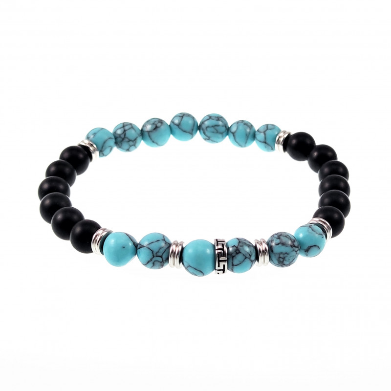 Natuursteen Kralen Armband Turquoise Magnesite Onxy Armband Unisex Natuursteen Kralen Armband Turquoise Magnesite Onxy Armband Unisex