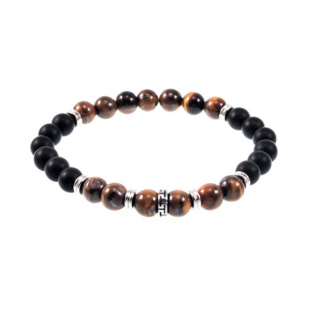 Natuursteen Kralen Armband - Tijgeroog - Onxy - Armband Unisex - Dames - Heren