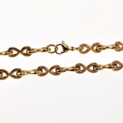 55cm x 6mm Halsketting Dames - Oneindigheids Ketting - Stalen Goudkleur - Infinity Schakelketting