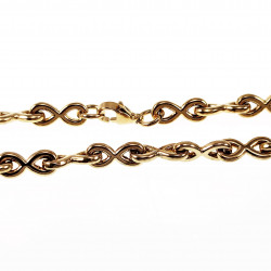22cm x 6mm Infinity Armband Dames - Stalen Goudkleur - Oneindigheids Symbool - Schakelarmband