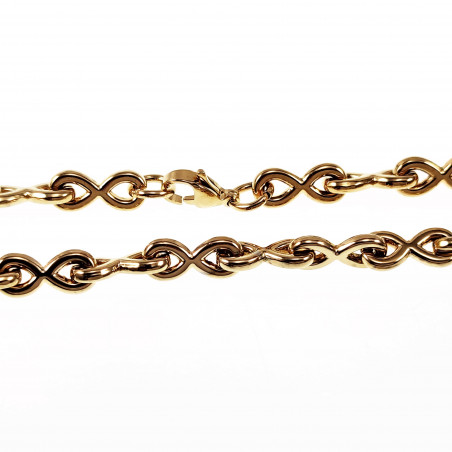 22cm x 6mm Infinity Armband Dames - Stalen Goud Kleur - Oneindigheids Symbool - Schakelarmband