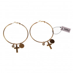 Ø60mm Kruis Oorringen Dames - Stalen Goudkleur - Orbellen met Hangers