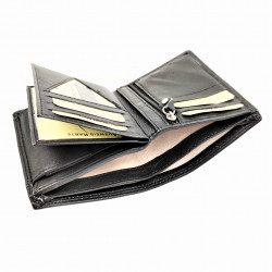 RobertO - Heren Portemonnee RFID Anti Skim - Verticaal - Zwarte Buffelleer 100%