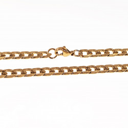 55cm x 5mm Gedetailleerde Ketting Heren - Verguld RVS - Cubaanse Schakelketting
