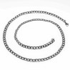 55cm x 5mm Gedetailleerde Cubaanse Heren - Stalen Zilverkleur - Schakelketting