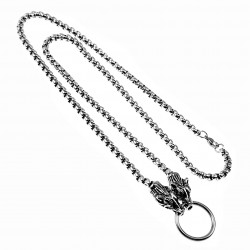 Jasseron Ketting Heren Tribale Wolfen Stalen Schakelsketting
