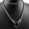Jasseron Ketting Heren - Tribale Wolfen - Stalen Zilver Kleur - Schakelsketting