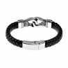 Leren Armband Heren - RVS Infinity - Zwart Leer - Stalen Sluiting