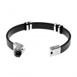 Leren Armband Unisex - Infinity - Zwart Leer - Roestvrij Staal