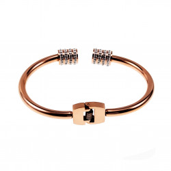 Open Bangle Armband Dames Stalen Roségoud Kleur One-Size 16 tot 17