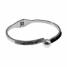 Open Bangle Armband Dames Parel Zirkonia Stalen One-Size 16 tot 17