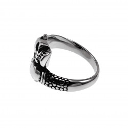 Schedel Ring Heren - Roestvrij Stalen Zilverkleur - Biker Ring Skull