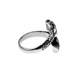 Schedel Ring Heren - Roestvrij Stalen Zilverkleur - Biker Ring Skull