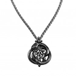60cm x 3mm Visgraatketting + Keltische Draken Hanger - Roestvrij Stalen - Draak Ketting Heren