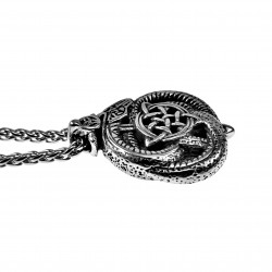 60cm x 3mm Visgraatketting + Keltische Draken Hanger - Roestvrij Stalen - Draak Ketting Heren