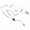 Rozenkrans Ketting Unisex - Stalen Goudkleur-Zilverkleur - Kralen Ketting met Kruis Dames - Heren